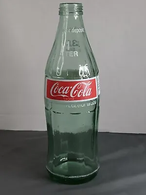 Vintage Huge 33.8 Oz (1 Liter) Heavy 2lb Green Glass Coke Coca Cola Bottle W/cap • $10