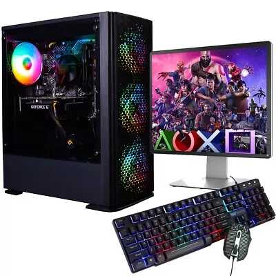 Gaming PC Bundle Intel Quad Core I7 Fast Computer 16GB 1TB Win10 4GB GTX 1650 • £399.95