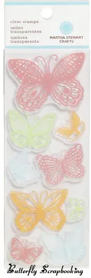 BUTTERFLY Clear Unmounted Rubber Stamp Set Martha Stewart Crafts 42-24014 New • $10.25