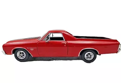 MOTORMAX 1970 Chevy El Camino SS 396 1:24 Scale Diecast Car Red Black Stripes • $24.88