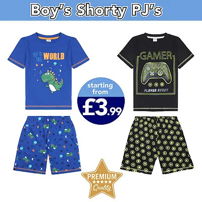 £4.49 • Buy Boys Pyjamas Shorty 1 Pack Pjs Short Nightwear Sleepwear Gaming Size 1-11 Years