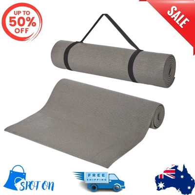 $16.99 • Buy Exercise Yoga Fitness Mat With Strap 8mm Textured Surface Pilates Gym Workout