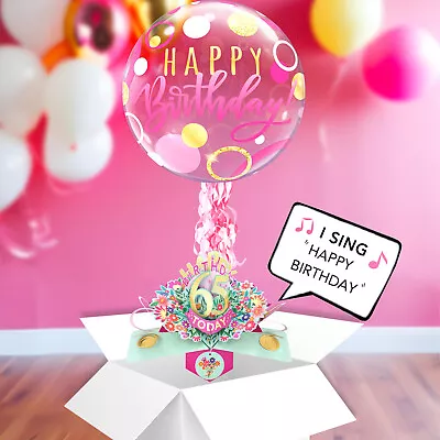 65th Birthday Pop Up Card & Musical Balloon Surprise Delivered In A Box For Her • £29.99