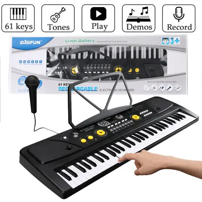 $55.57 • Buy Professional Digital Piano Keyboard 61 Key Portable Electronic Instrument W/Mic