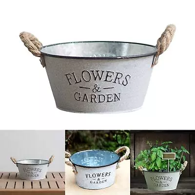 Planter Pot Metal Bucket Landscape Planter Pot Flower Containers For Countryside • $11.76