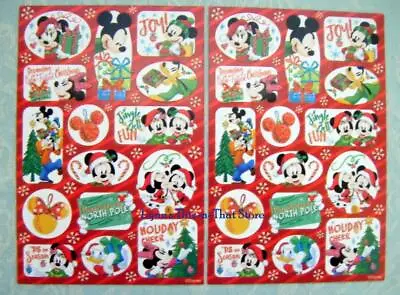 Mickey Mouse & Friends Christmas Glitter Scrapbooking Craft Stickers 2 Sheets • $7.20