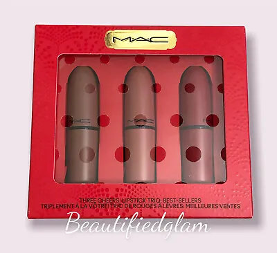 MAC 3 Piece Lipstick Set Three Cheers! LIPSTICK TRIO $63 Value Bestsellers BN • $38.99