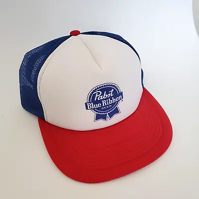Pabst Blue Ribbon PBR Truckers Hat Cap Red White Blue • $8.99