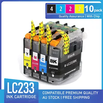10x Ink For Brother LC233 LC-233 Printer DCP-J4120DW MFC-J4620DW J5320DW J5720DW • $28.50