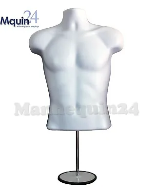 $54.85 • Buy NEW Male Mannequin Form + Stand,Torso Men Display TRADE SHOW Pant T-Shirt -WHITE