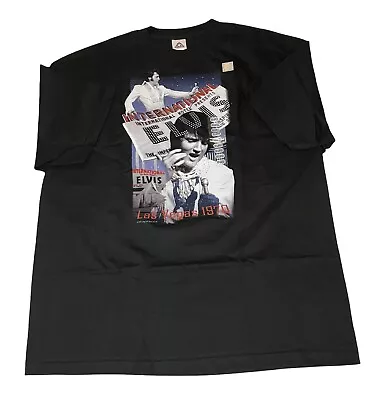 Elvis Mens Black T Shirt 2xl International Hotel Alstyle Las Vegas Vtg Nwot Rare • $19.99