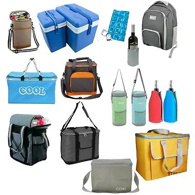 Insulated Cool Tote Bag ZipUp Ice Cooler Shoulder Strap Picnic Drinks Ice Blocks • £2.79