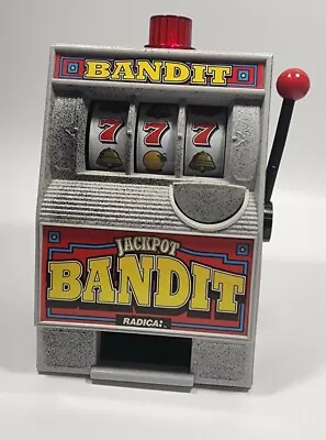 $25 • Buy Radica JACKPOT BANDIT Coin Bank Mini Slot Machine One Arm 