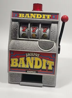 $25 • Buy Radica JACKPOT BANDIT Coin Bank Mini Slot Machine One Arm 