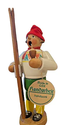 Richard Glaesser Skier German Smoker Erzgebirgeische Volkskunst Wood Grain VTG • $115.75