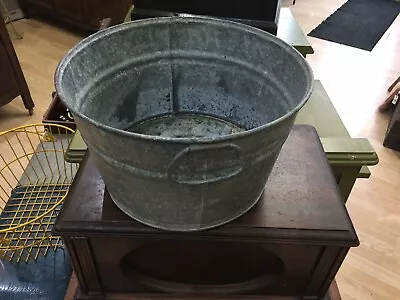 Vintage 14 In Diameter Galvanized Tub Diy Bathroom Sink Primitive Farmhouse • $60