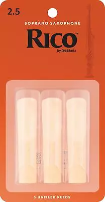 $19.95 • Buy Rico Soprano Sax Reeds, Strength 2.5, 3-pack