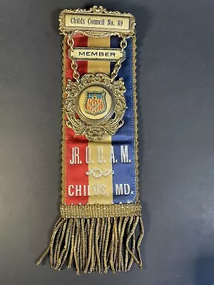 Antique Jr O.U.A.M Order United American Mechanics Child’s No.89 MD Ribbon • $49.30