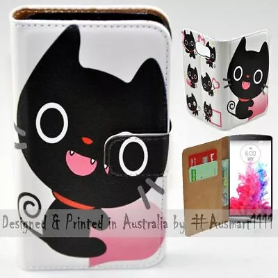 $13.98 • Buy For LG Series Mobile Phone - Cute Black Cat Theme Print Wallet Phone Case Cover