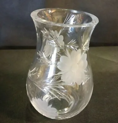 Vintage Cut Glass Oil Lamp Chimney 50mm External Base 145mm Tall • £16