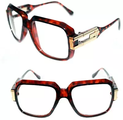 Men's Hip Hop 80's Vintage 623 Clear Lens Eye Glasses Grandmaster Brown Gold  • $11.95