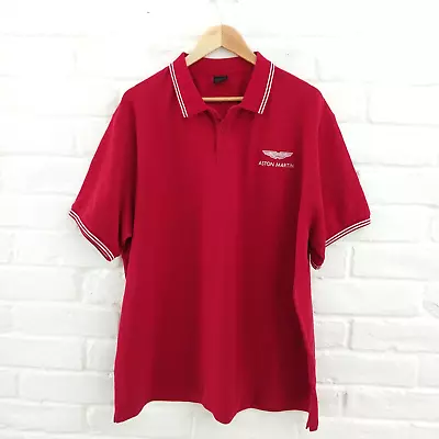 Hackett Aston Martin Racing Shirt Mens 2XL Burgundy Red Short Sleeve Polo Casual • $29.93