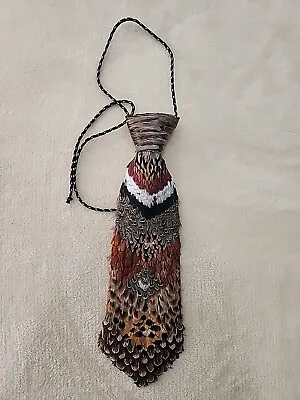 Vintage FEATHER Neck Tie BIRD CUSTOM Western Cowboy PHEASANT • $60