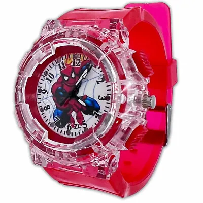 Spiderman Light Up Red Colour Changing Boys Kids Children Sports Watch Gift New • £7.99