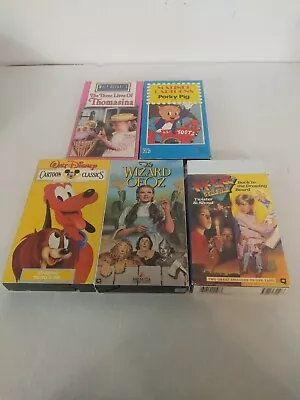 Children's VHS Lot Of Five Tapes Disney The Wizard Of Oz McGee And Me Porky  • $8.76