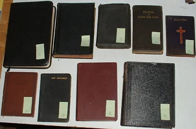 COLLECTION OF LEATHER BOUND & OTHER ANTIQUE BIBLES PRAYER Etc – YOU CHOOSE  • £2.95