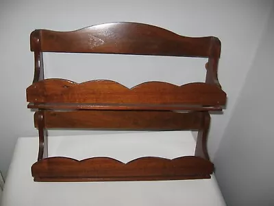 Vintage Wood Wooden 2 Shelf Spice Rack • $19