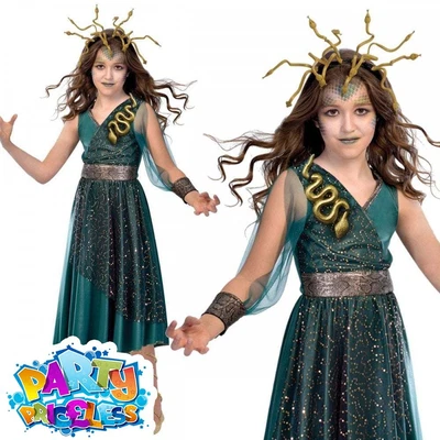 £22.49 • Buy Girls Medusa Costume Child Halloween Greek Roman Myth Snake Kids Fancy Dress