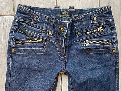£22.99 • Buy River Island Ultra Low Rise Skinny Jeans Dark Blue Multi Front Zips  6 S W26 L28