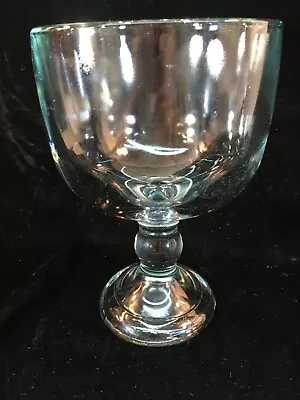 Large Thick Heavy Clear Glass Chalice Goblet • $24