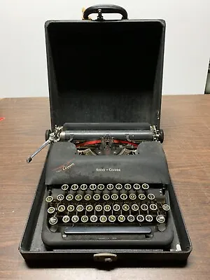 Vintage Smith Corona Clipper Black Portable Manual Typewriter W/ Case And Manual • $50