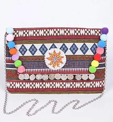 Authentic AZTEC 3AM Beaded Clutch Purse With Removable Chain Strap/US SHIPPER • $38.44