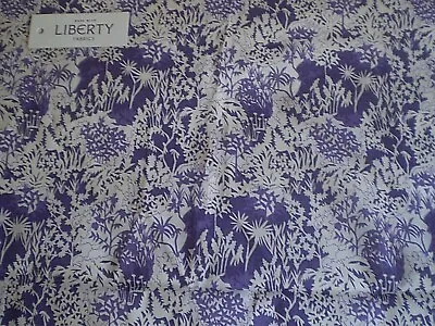 Liberty Retro Vintage Fabric  Paper Garden Purple   50 X 138 Cm Tana Lawn • £9.95