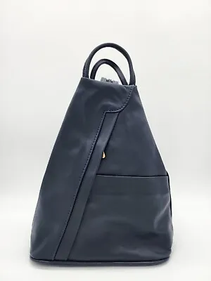 Vera Pelle Genuine Italian Leather  Backpack Shoulder Bag • $73