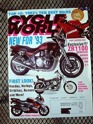 October 1992 Cycle World Test Kawasaki ZR1100 - Harley's MOST RARE 8 Valve Racer • $8.25