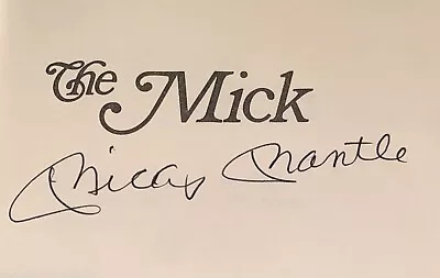 Mickey Mantle Signed Auto “The Mick” Hardcover Book 1985 1st Edition Beckett COA • $284.99