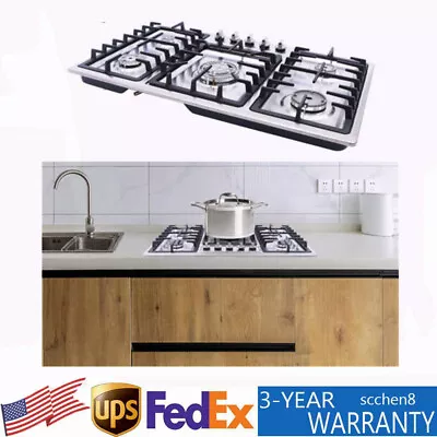 Stainless Steel NG /LPG Gas Built-In Cooktop Countertop Cook Stove 5 Burners New • $187.15