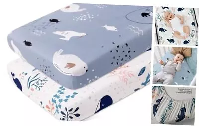  Fitted For Pack And Play Mattress Portable Pack N Play Sheets Whale 38x26 • $24.67