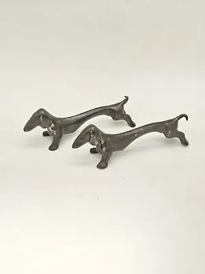 Kayserzinn Art Nouveau Pewter Dachshund Knife Rests Pair • £91