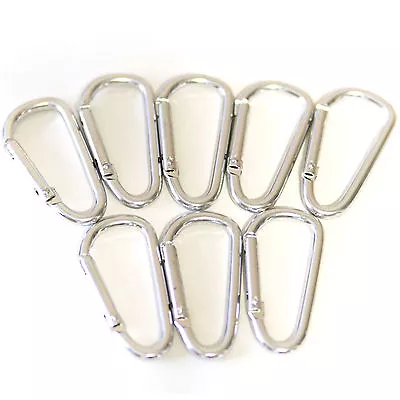 New 1-7/8  Silver Carabiner D-ring Spring Belt Clip Key Chain Aluminum Hook • $9.75