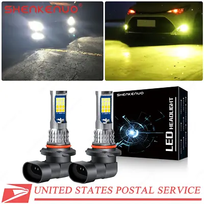 2x 9005 9006 Dual-Color White Yellow Switchback LED Fog Driving Light Bulbs Lamp • $17.88