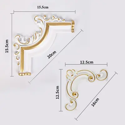 $52.70 • Buy 4x PVC Self Adhesive Carved Corner Onlay Furniture Appliques Moulding Decal
