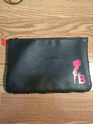 Betty Boop Black Red Vegan Leather Sequined Hand Clutch Purse Wallet • $10