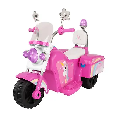 £69.99 • Buy Evo 6V Kids Electric Ride On Unicorn Trike In Pink Horn Headlights Light Pole 2+