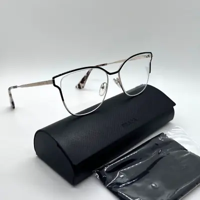 PRADA VPR 54U QE3-101 Unisex Eyeglasses 53-17-145 Black/Pale Gold 100% Authentic • $77.50