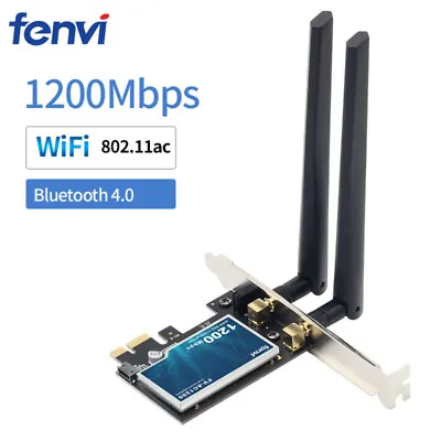 PCIe WiFi Card Wireless-AC Dual Band Bluetooth Network Adapter For Desktop PCI-E • $11.49